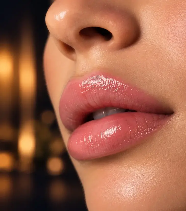 Lábios depois do Flow Lips: cor revitalizada e aspecto saudável